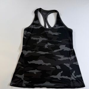 Athleta Camo Racerback Tank Top | Gray Black | Size M